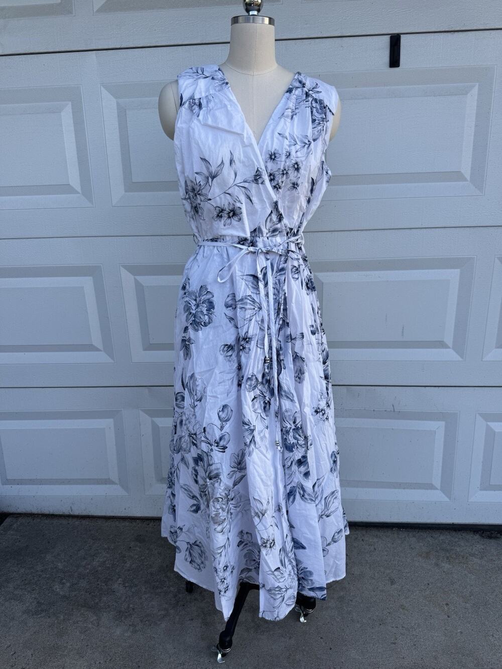 Calvin Klein Maxi Dress 100% Cotton Sz 16 Or Xl